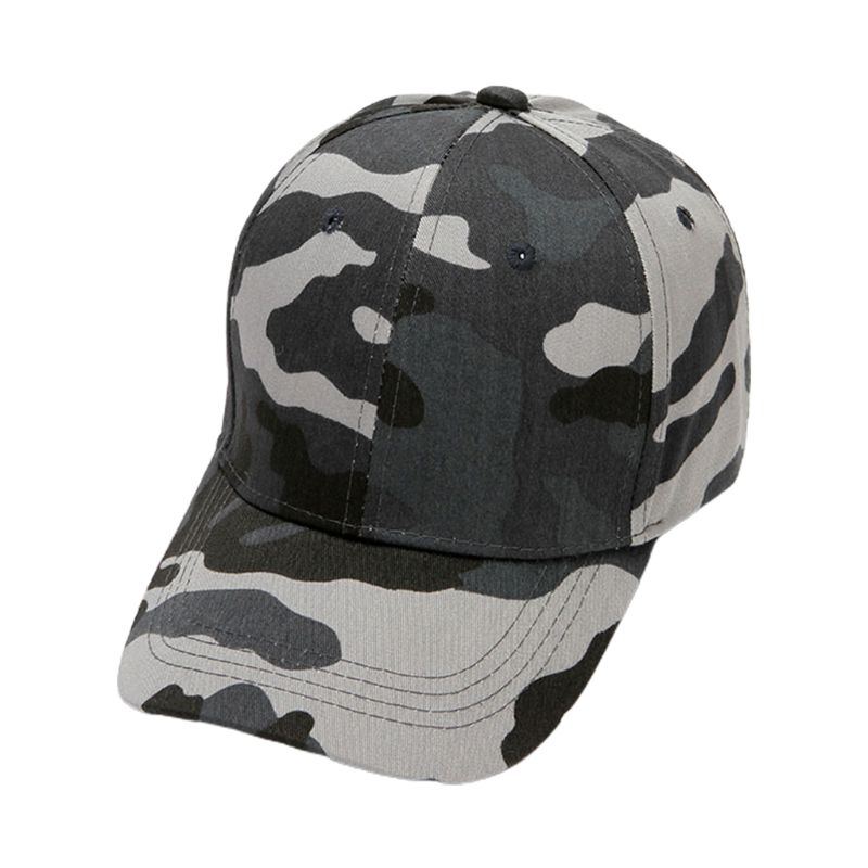 Unisex udendørs vandreture baseballkasket camouflage justerbar snapback hat: Mørkegrå