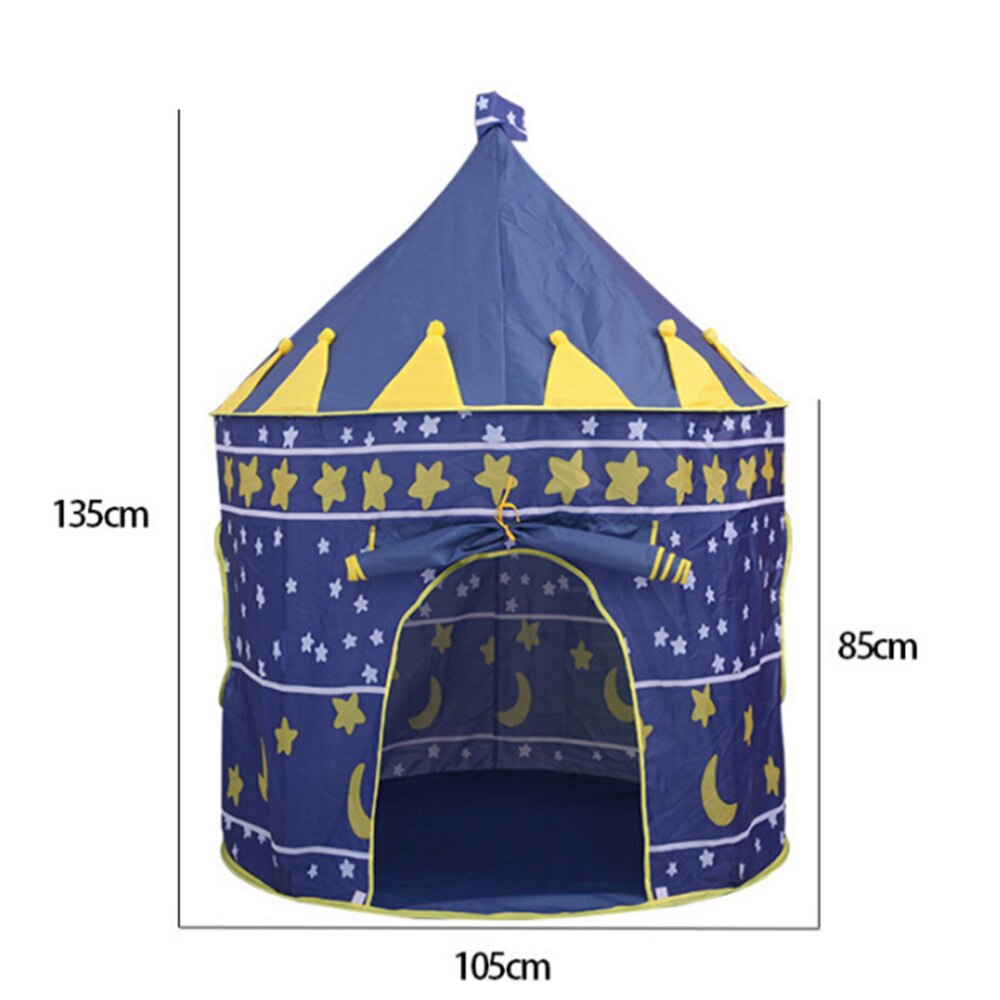 Kids Toys Play Tent Portable Foldable Tipi Prince Folding Tent Children Boy Cubby Play House Kids Outdoor Toy Tents Castle: blue