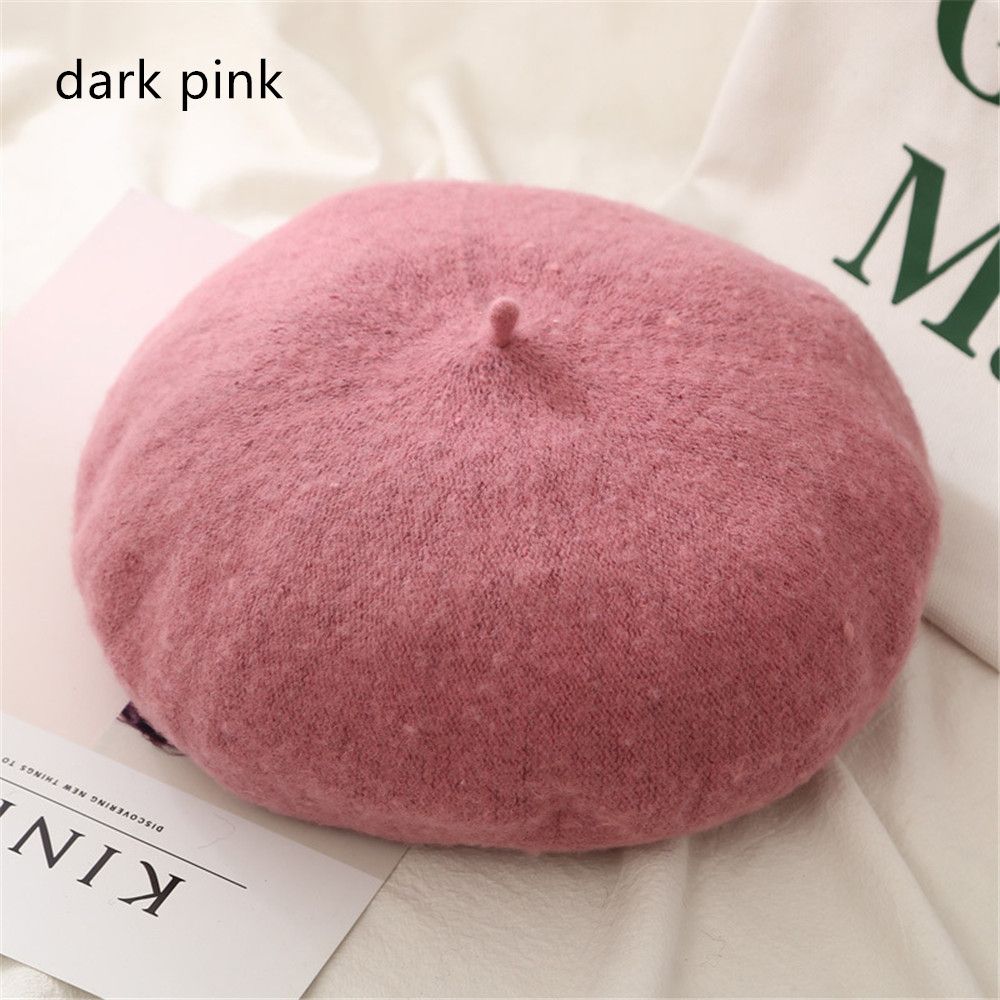 Gorros de boina de fieltro para otoño e invierno, sombrero de pintor francés a la para mujer, boinas de Color sólido a la para niñas, gorra plana multicolor para mujer: Oro