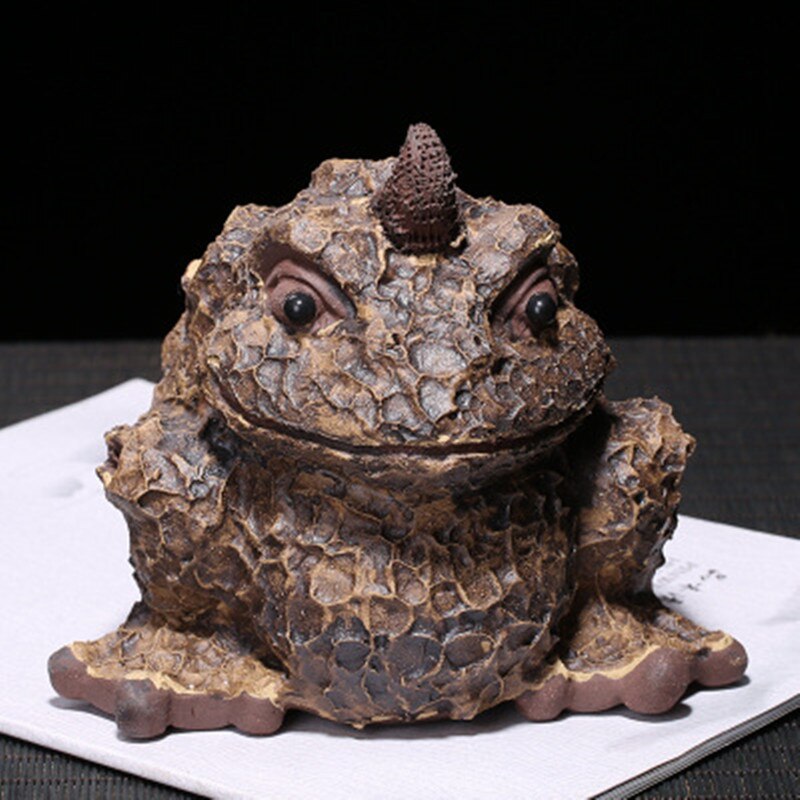 Strange Toad Purple Sand Tea Pet Decoration Sculpture Handmade Bark Jinchan Small Tea Ceremony Accessories Collection