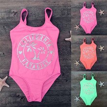 Kinderen Meisje Badpak Zomer Strand Bomen Print Stijl Meisjes Badmode Voor Kids Mouwloze Bikini Beachwear Badpak
