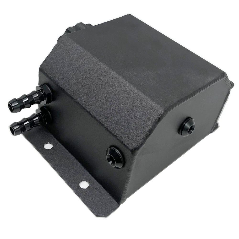 1000ml Black Powder Coated / Chrome Polished Radiator Coolant Overflow Recovery Water Bottle Tank