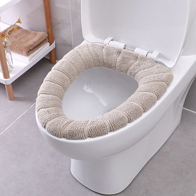 Round Universal Toilet Seat Polyester Toilet Seat O-Shaped Toilet Seat Toilet Bowl Warm Pad