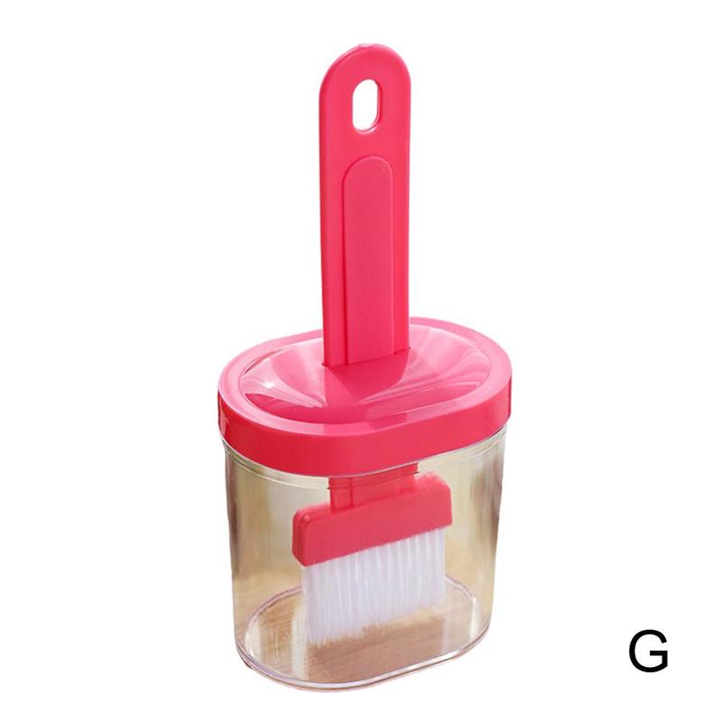 Portable Silicone Oil Brush Bottle Barbecue Brush with Tools Heat Outdoor Baking Protective Pastry Cover Resistant BBQ W9B1: Pink