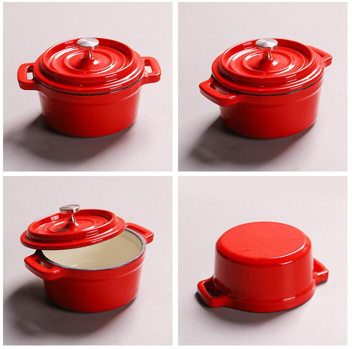 Qianle Ou-olla pequeña para sopa, olla para guisar, 10cm, 12cm, 14cm, Mini olla de hierro fundido para comida de bebé, Cocina Para el hogar