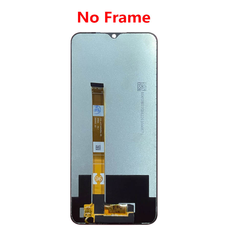 6.5 '' til realme  c15 rmx 2180 lcd-skærm, berøringspanel, digitizer, skærmudskiftning med ramme til realme  c15 lcd