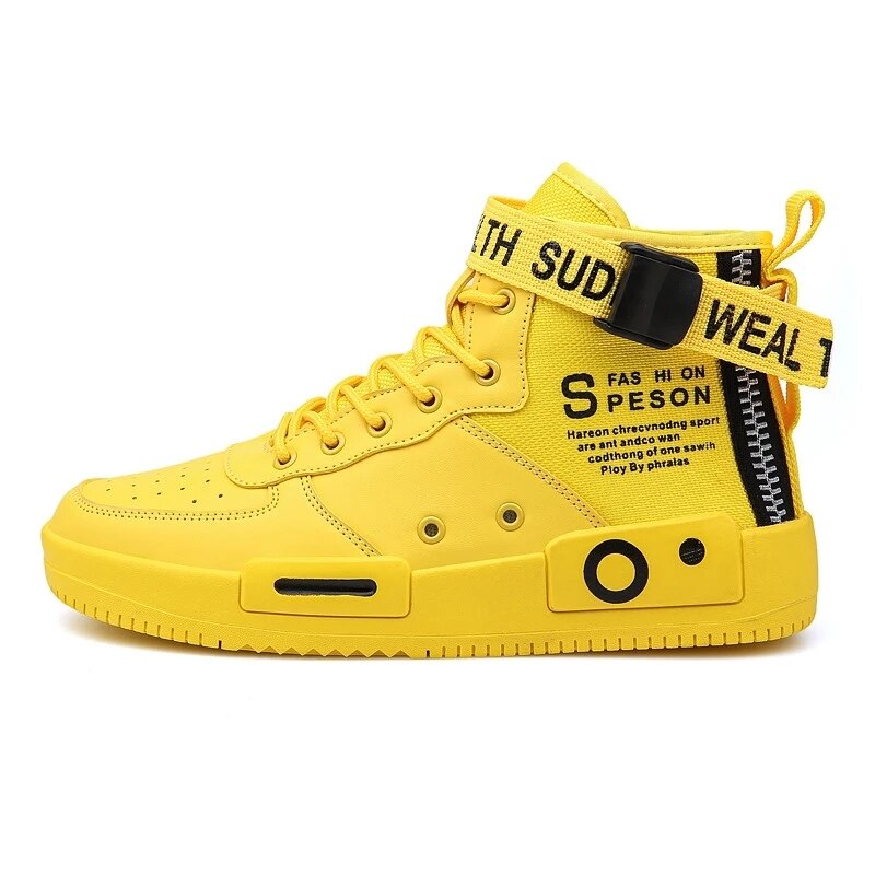 Nouvelle Chaussures de Skate Chaussures montantes homme Décontracté Chaussures De Sport Confortable Chaussures Pour Hommes Chaussures De Sport Baskets: yellow / 40