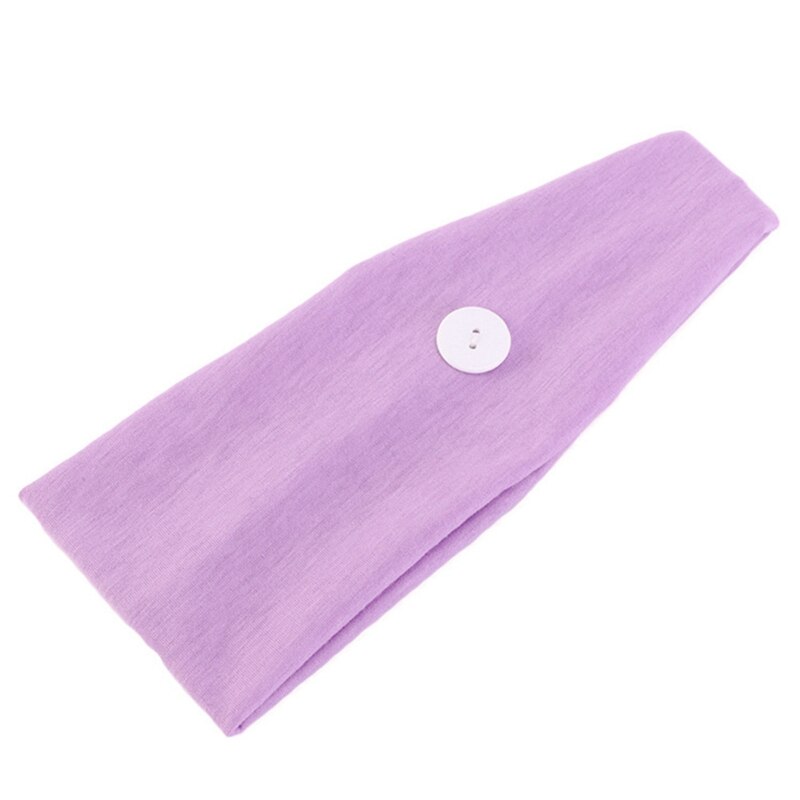 1Pc Effen Kleur Katoen Elastische Yoga Haarband Hoofdband Comfortabele Sport Gym Anti-Slip Slim Haarband Voor sport Hoofdband Tulband: PP