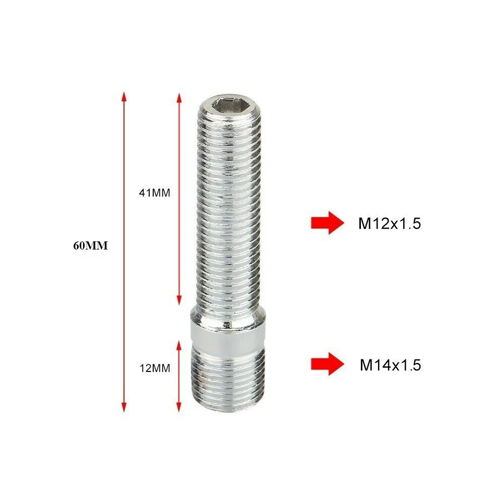 1-delige verlengde wielbouten conversie hoge wielbouten schroefadapterset (M12x1.25,M12x1.5,M14x1.25,M14x1.5): green