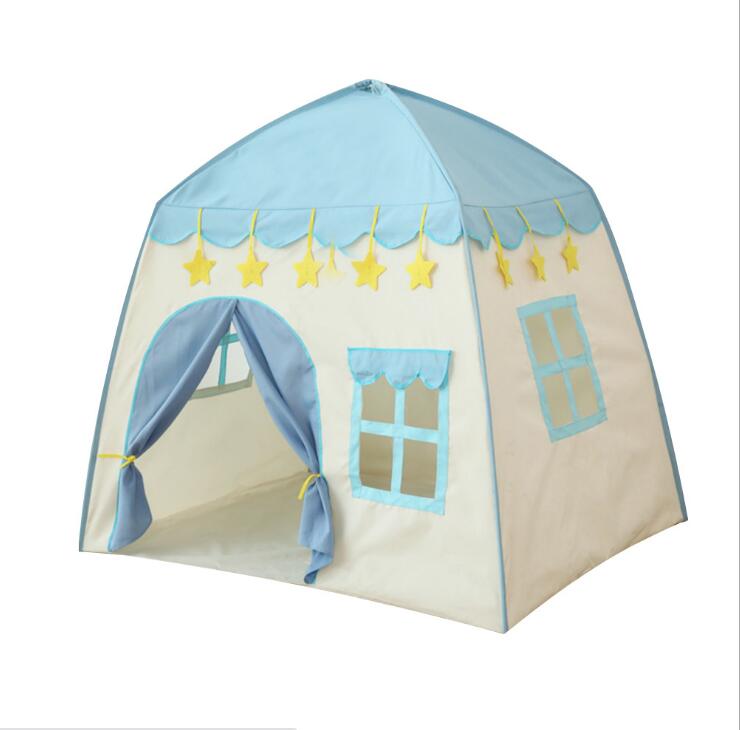 Kids Baby Speelgoed Tent Wigwam Vouwen Prins Prinses Tenten Kinderen Kasteel Speelhuis Kid Outdoor Strand Barraca Infantil Speelgoed: blue