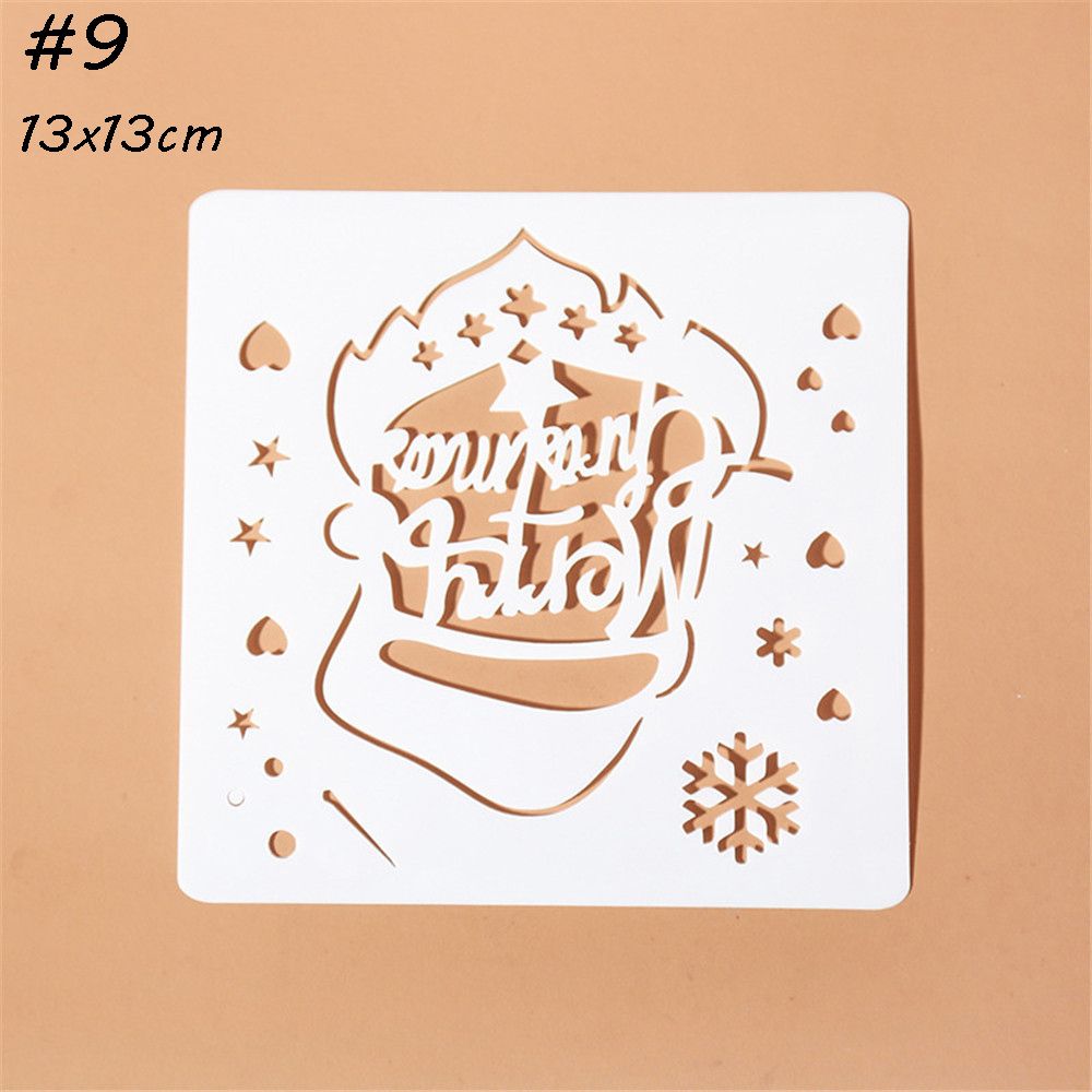 Plantillas huecas de Navidad para pintura de pared, álbum de sellos para estampado de álbum, tarjeta de papel en relieve decorativa, plantilla de flores: Naranja