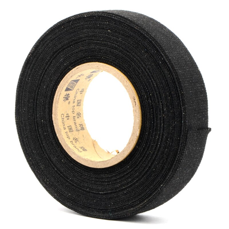 19mmx15m Car Adhesive Cloth Tape For Cable Harness Wiring Loom Black Non-woven Cloth Tape For Cable Harness Wiring Loom