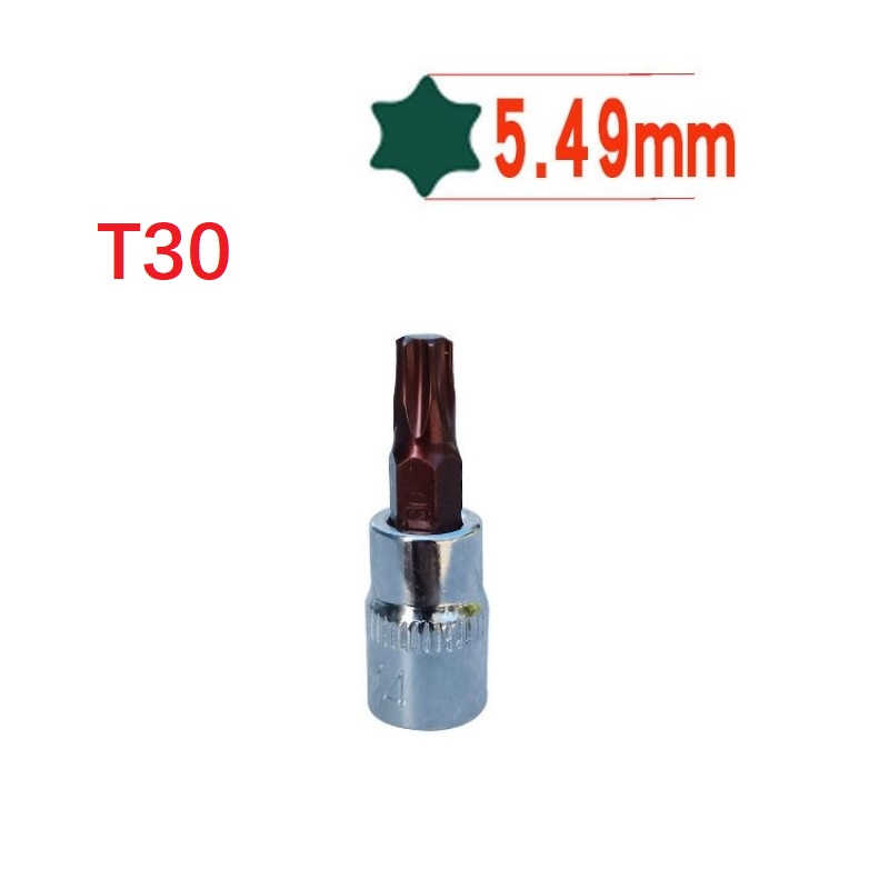 1pc Torx-schraubendreher bisschen 1/4 Zoll Stock Buchse Ratsche Steckschlüssel Adapter Hand Werkzeuge T8 T10 T15 T20 T25 T27 t30 T40: Gelb