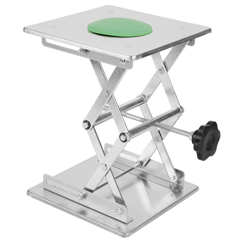 Rustfrit stål laboratorium løfteplatform stativ lab jack saks stativ rack 200 x 200 x 280mm justerbar lab-lift platform