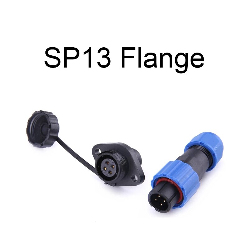 SP13 Waterproof Connector IP68 1/2/3/4/5/6/7/9 Pin Cable Connectors Male/Female Plug And Socket Nut/Flange/Docking: Dark Grey / 3P