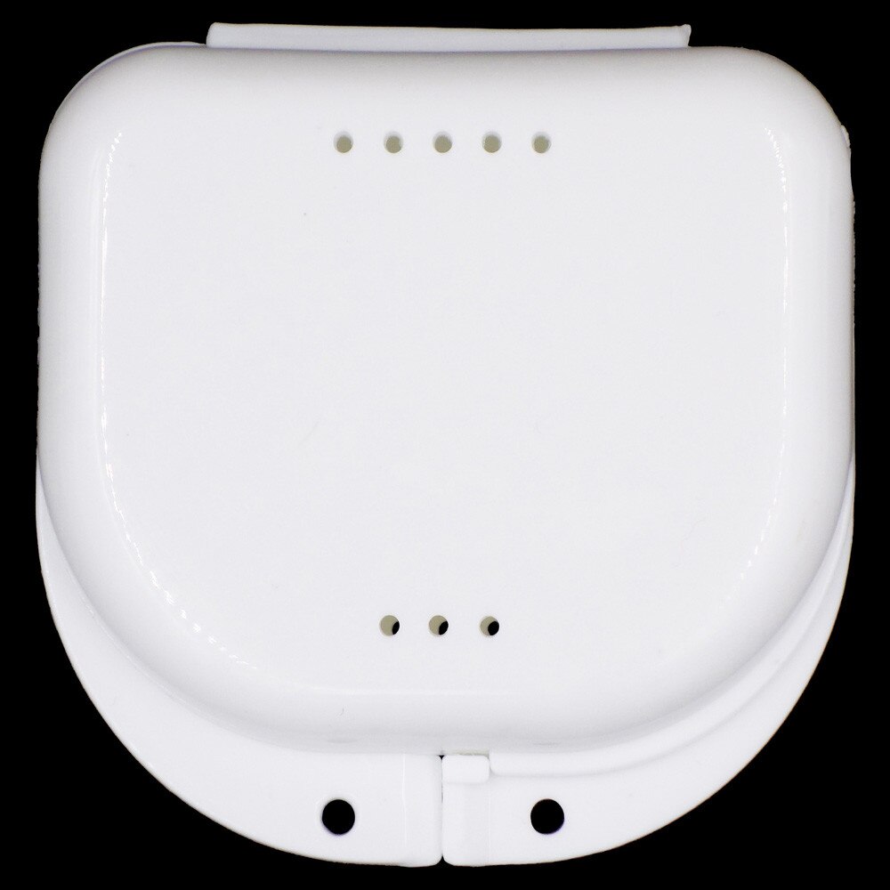 Opslag Dozen Valse Tanden Apparaat Container Opbergdozen Kunstgebit Reiniger Prothese Bad Opbergdoos Case: White 