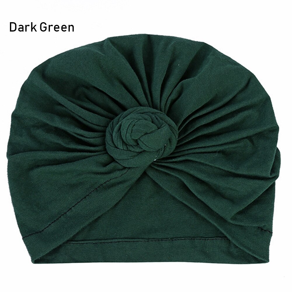 1 gorro turbante con africano, gorro turbante preatado para mujer, pañuelo de algodón, diadema de mujer, gorro de quimioterapia, 10 colores: Dark Green