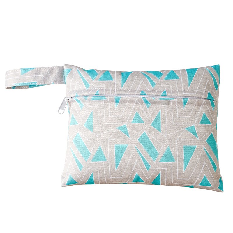 Mini Dry Wet Bag Herbruikbare Wetbag Voor Maandverband Verpleging Pads Enkele Pocket Waterdichte Pul Rits Reizen Wandelwagen Zak 14*18Cm: ZQG-MB-11