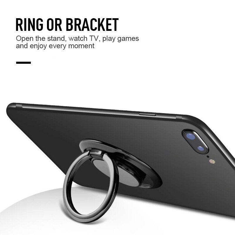 Biltelefonholder til iphone xs max xiaomi 360 ° fingerring mobiltelefonholder stativ magnetisk bil metallgrep biltilbehør