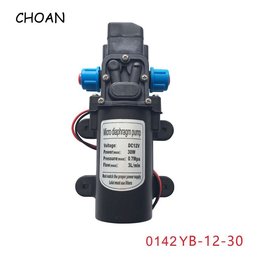 30w dc 12v 24v landbrukshus mikro elektrisk membranpumpe mini selvsugende sugevannpumpe sprøyte bilvask 12 24 v: 0142yb-12-30