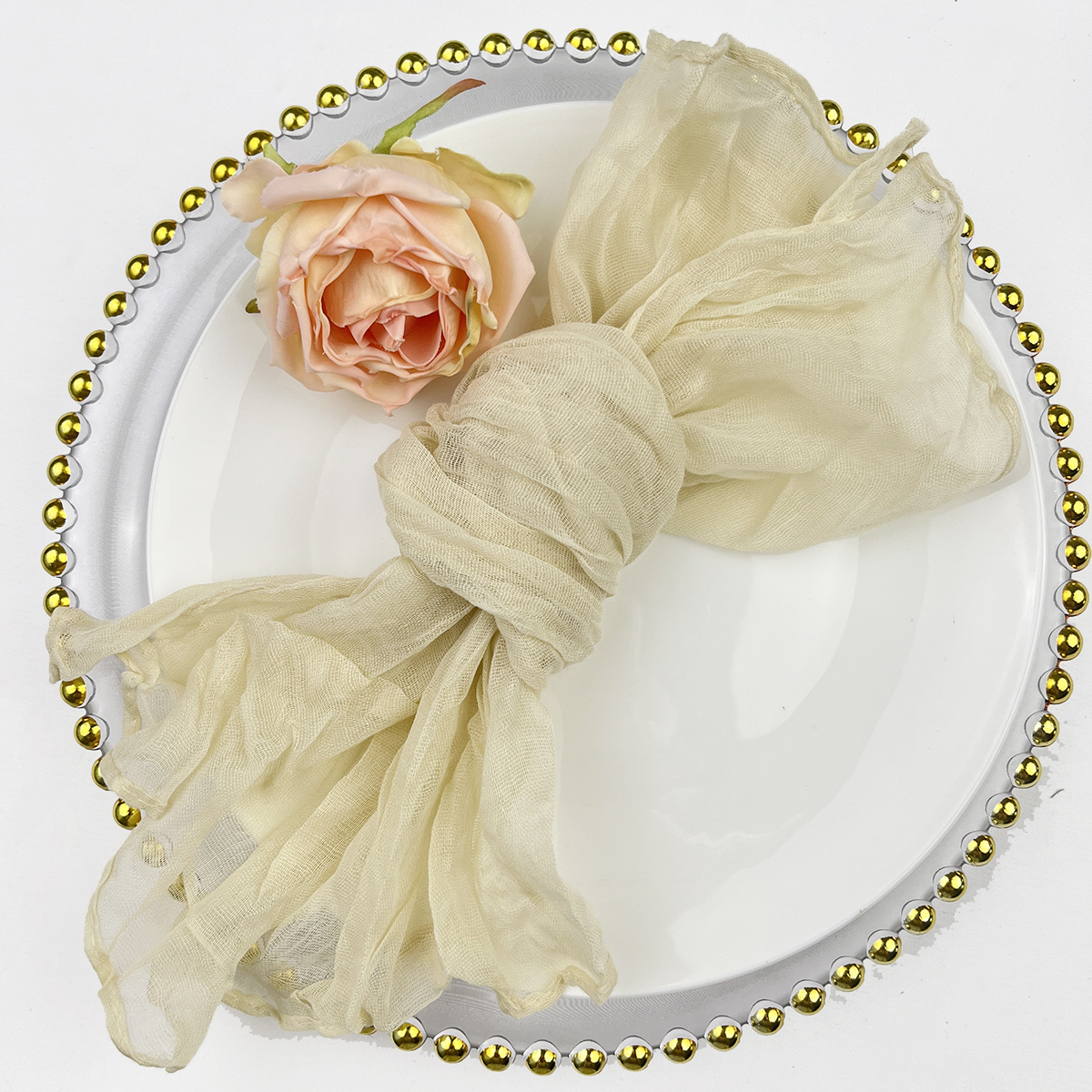 6Stck Salbei Blick Käsetuch Serviette Tisch Tischsets Einstellung Esszimmer Hochzeit Party Bankette Weihnachten Bankette BöGen Kuchen Dekor: Licht Gelb