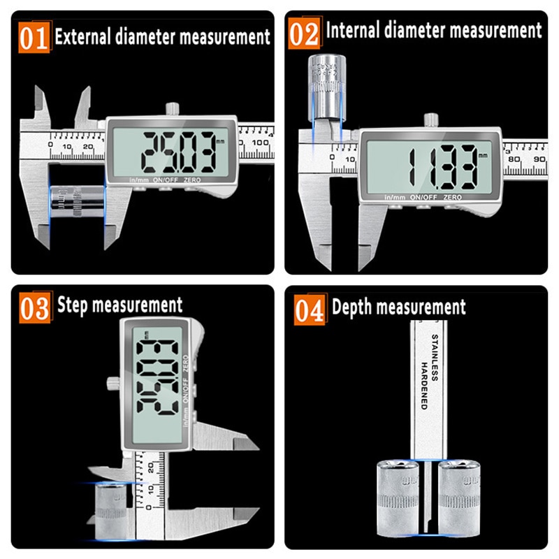All metal large screen HD digital electronic caliper 0-150mm stainless steel vernier caliper precision measuring tool