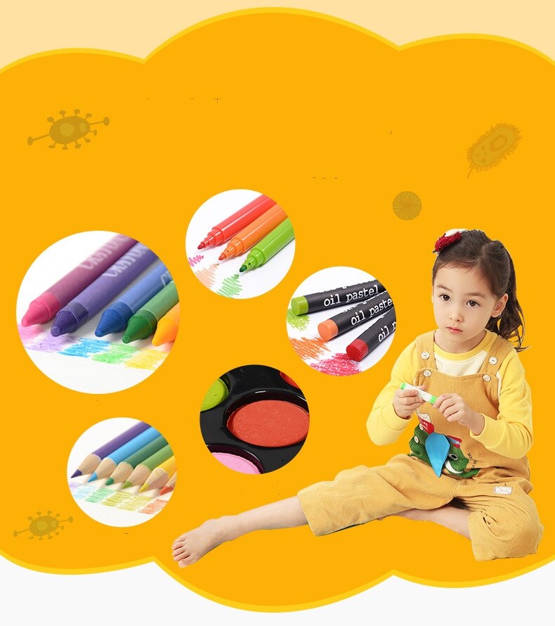 109pcs Children's Drawing Tools Art Watercolor Pen Set Manga Pen Brush Pen Set Painting Brush Pen Sketch Pen Artist