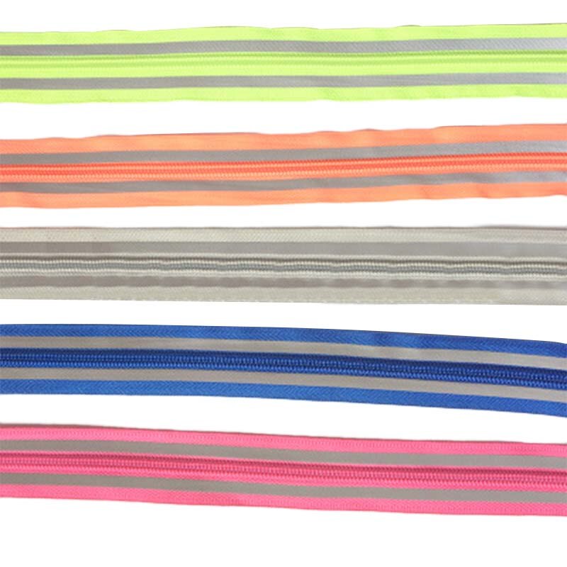 3 #20 Yards Reflecterende Rits Plastic Nylon Voor Naaien Zip Broek Kledingstuk Naaien Handwerk Diy Accessoires