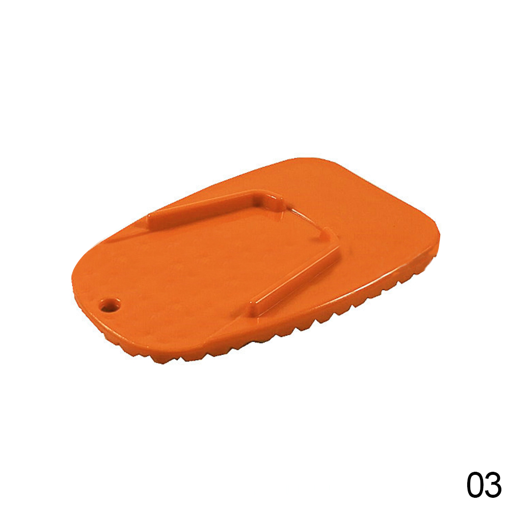 1 st Zwart Universele Motorfiets Plastic Zijstandaard Moto Bike Kickstand antislip Plaat Side Extension Ondersteuning Voet Pad Base: Oranje