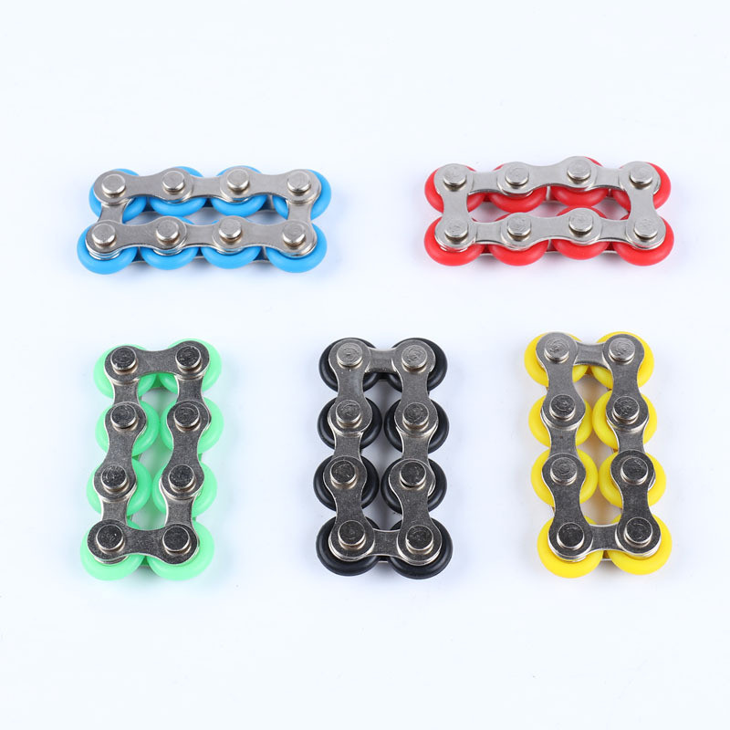 8/12 noeuds porte-clés chaîne Fidget jouet soulagement de la pression Stress chaîne en acier inoxydable vélo chaîne boucle porte-clés doigt jouet