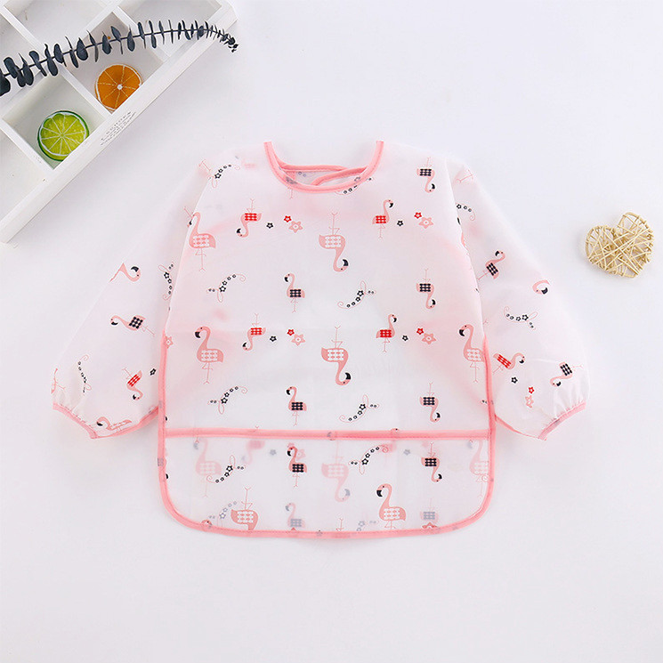 Unisex Infant Kleinkind Baby Smock Fütterung Zubehör Wasserdicht Cartoon Lange Ärmeln Lätzchen Spuck Tücher Kinder: Pink