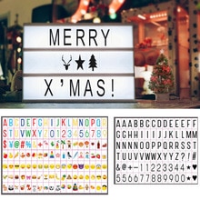 Cinematic Led Lightbox Replacement Letters &amp;Numbers Signs Black for A4 MagiGlow Light Up Letter Box Sign Message Board