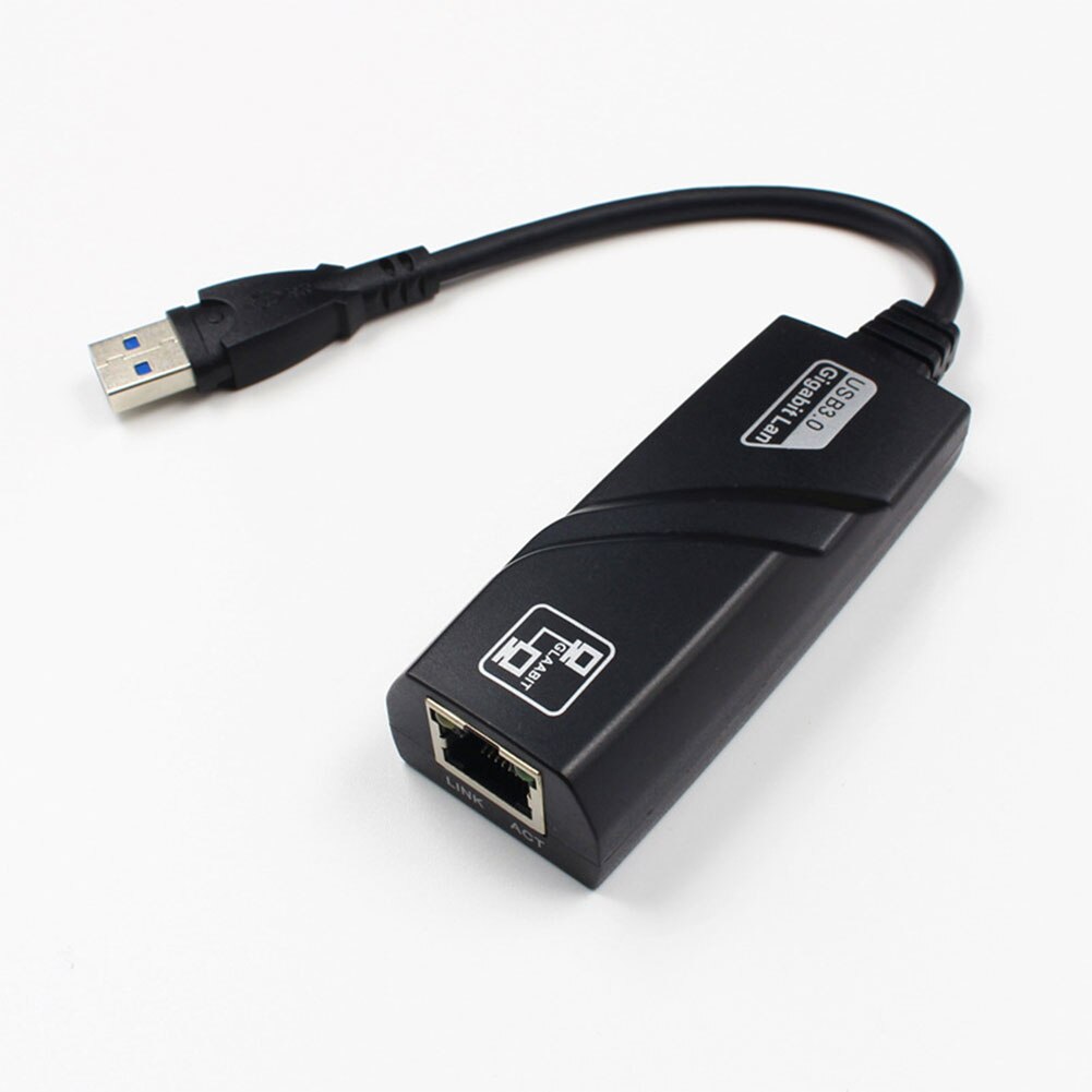 Fast Gigabit Black Plug And Play Computer USB3.0 To RJ45 Laptop Accessory High Speed Transmission Easy Install Network Adapter