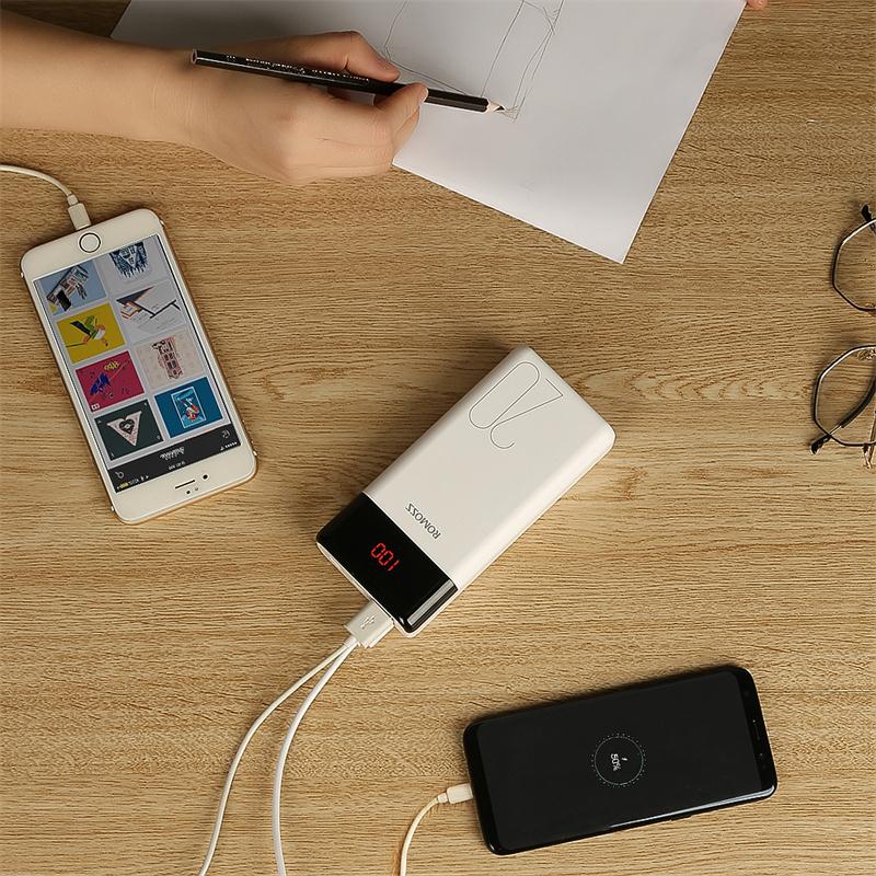 Romoss LT20PS 20000 Mah Power Bank Dual Usb Powerbank 20000 Mah Externe Batterij Met Led Display Voor Mobiele Telefoons Poverbank