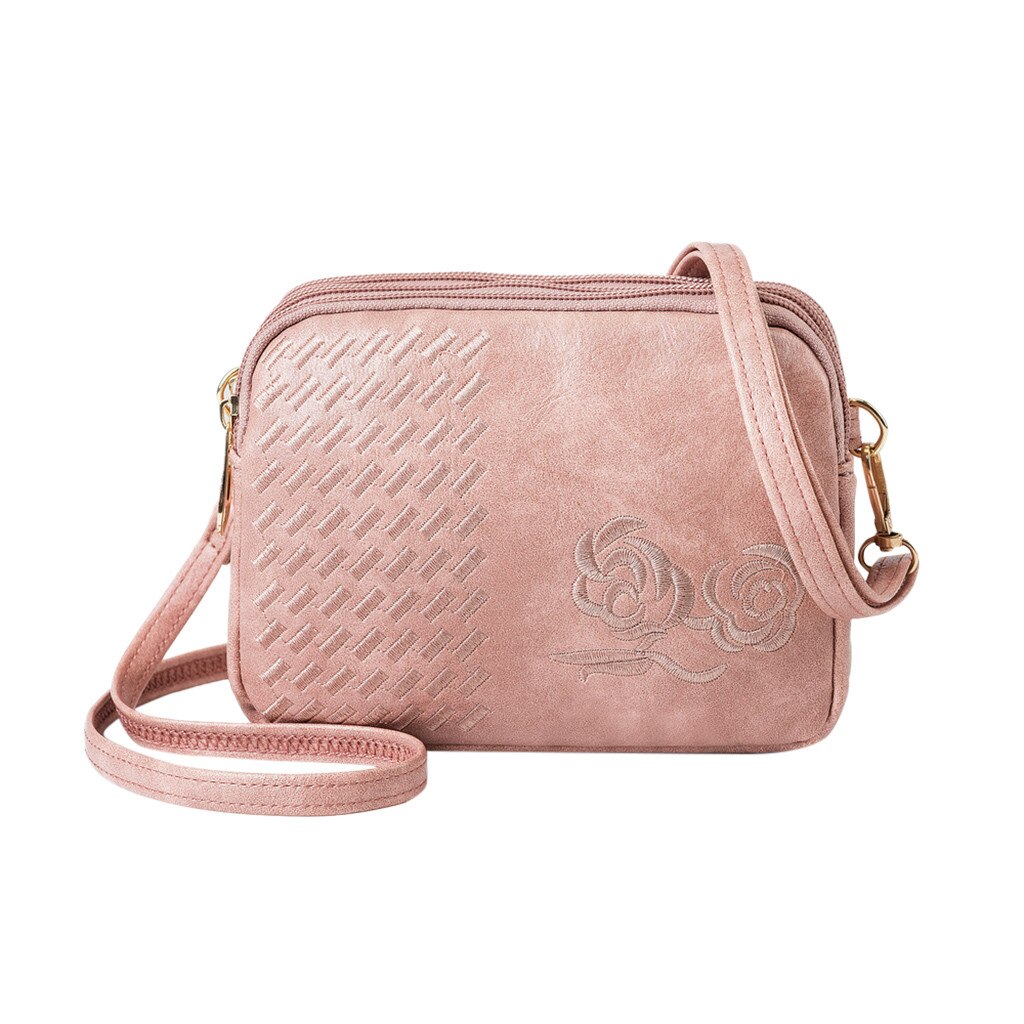 Casual Delle Donne di Modo Nuovo Della Chiusura Lampo Selvaggio Ricamo Crossbody del Messaggero Sacchetto di Spalla Del Partito Bolsa Feminina Pequena Da Mini 50: C