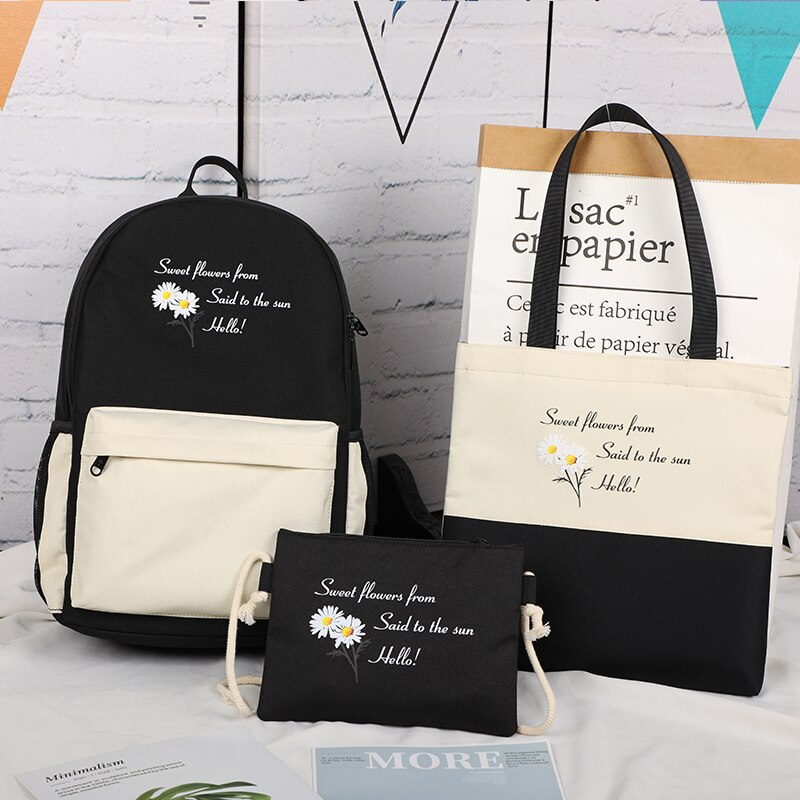 Trend Female Backpack Women Backpacks Shoulder Bags Cute Teenager Girl School Bag Female Student Bag Mochila: Black