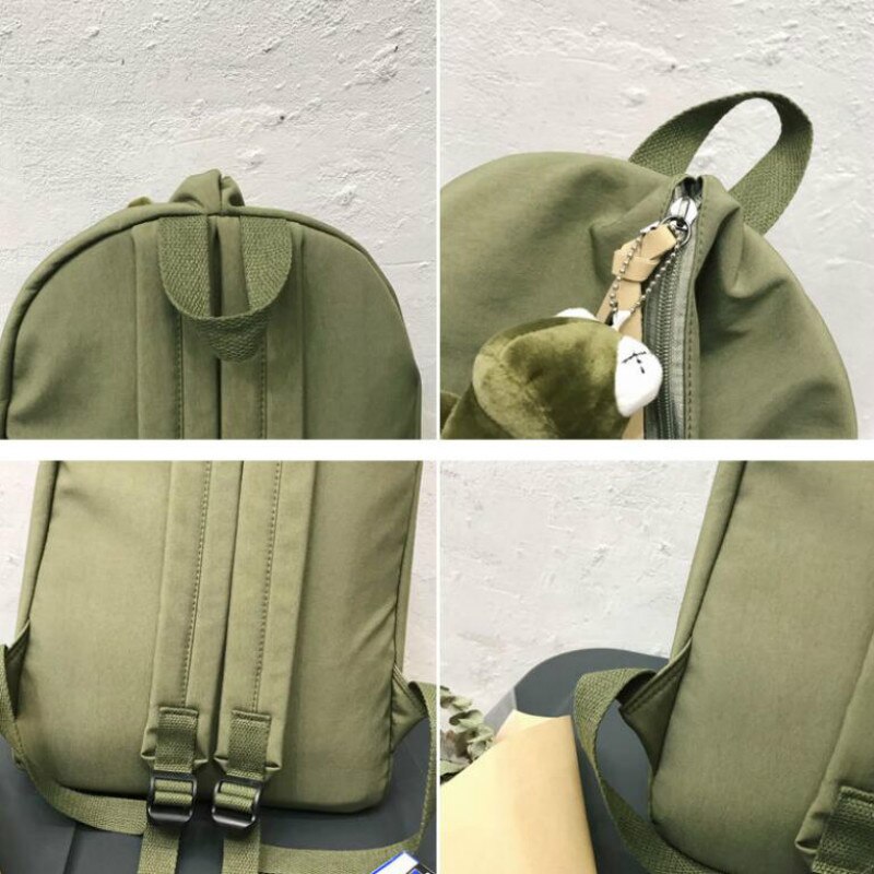 Backpacks Women Nylon Solid Waterproof Unisex Streetwear Hip-hop Simple Korean Ulzzang Harajuku Chic Daily Backpack All-match BF