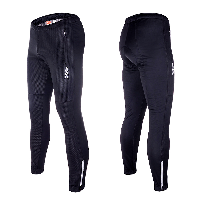 Vinter termisk fleece herre cykelbukser lange 5d polstrede vandtætte mtb cykelshorts reflekterende cykelbukser kompressionstights