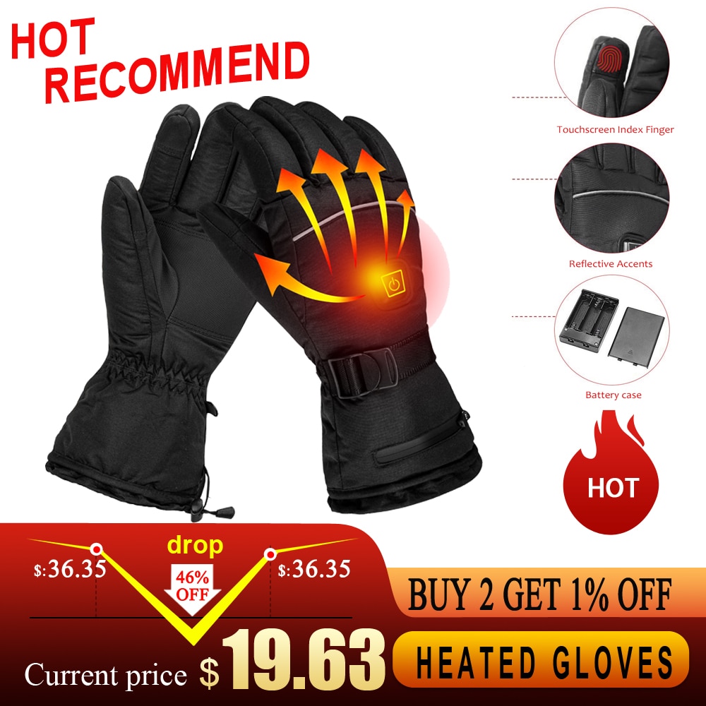 Verwarmde Handschoenen Voor Mannen Vrouwen Elektrische Winter Thermische Touchscreen Verwarming Handschoenen Voor Fietsen Wandelen Skiën Snowboarden Handschoenen
