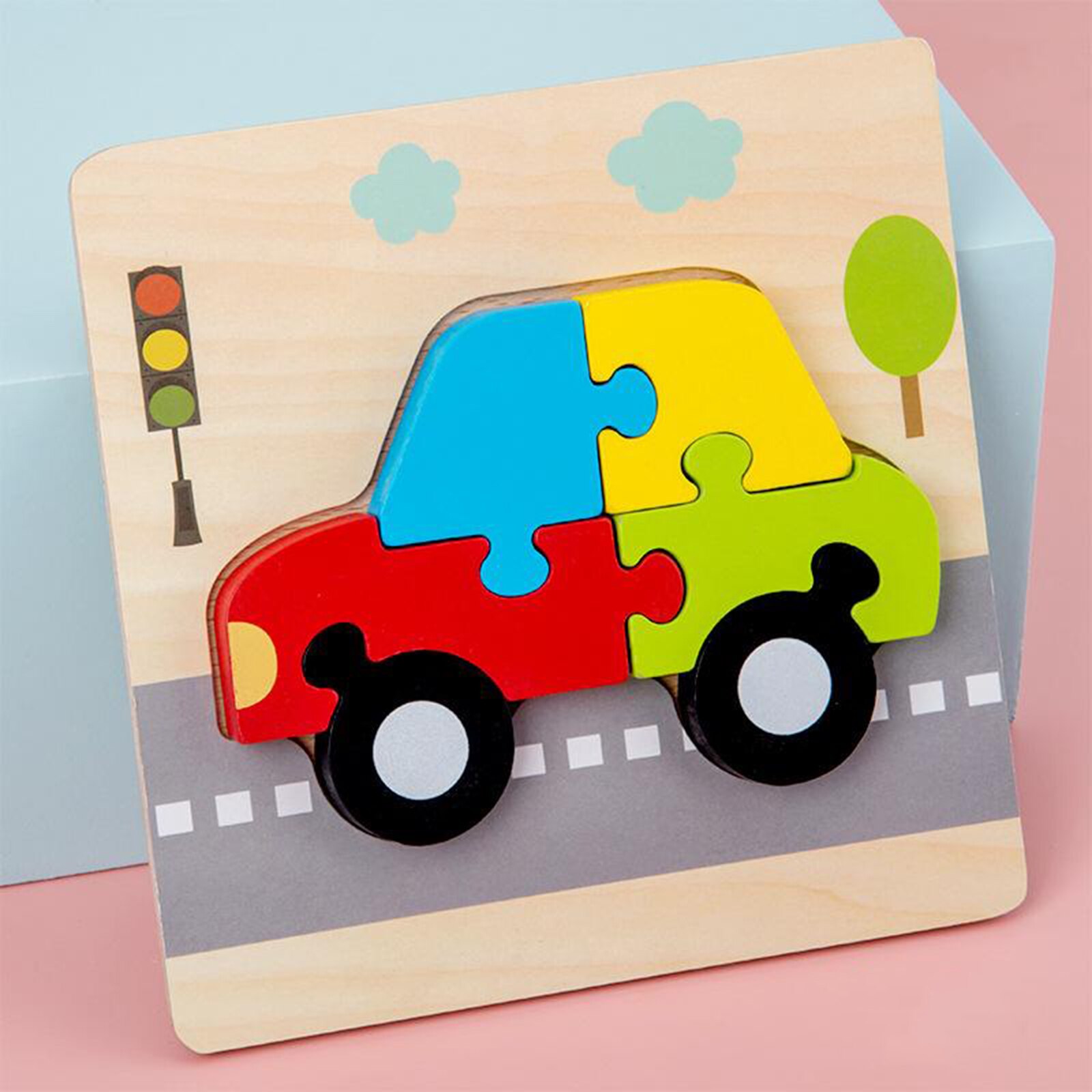 Houten Puzzel Voor Kinderen Voorschoolse Peuter Puzzels Educatief Speelgoed: Car