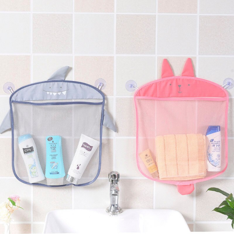 Baby badspeelgoed organizer voor jongens en meisjes, cartoon opvouwbare netzak met zuignap, hangende mand, badkamer, douche, speelgoed opberger