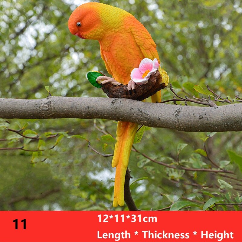 Garden Decoration Simulation Parrot Miniature Sculpture Resin Crafts Toucan Garden Outdoor Flexible Animal Sculpture: 11