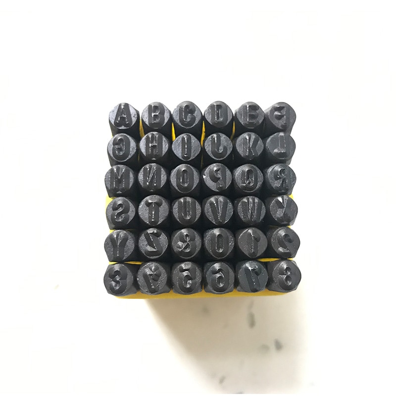 36pcs/set 5mm Leather Alphabet Number Stamping Punch Tools Metal Stamps Pressing Kit For Belt DIY Leather Stamp Tools