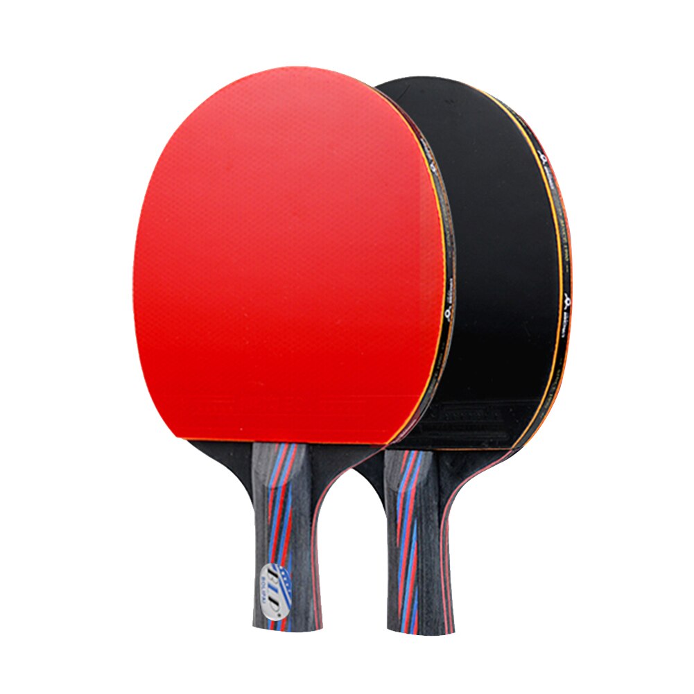 Houten Dubbele Gezicht Tafeltennis Racket Set Volwassen Student Training Krachtige Ping Pong Paddle Bat Met Zak: Short handle