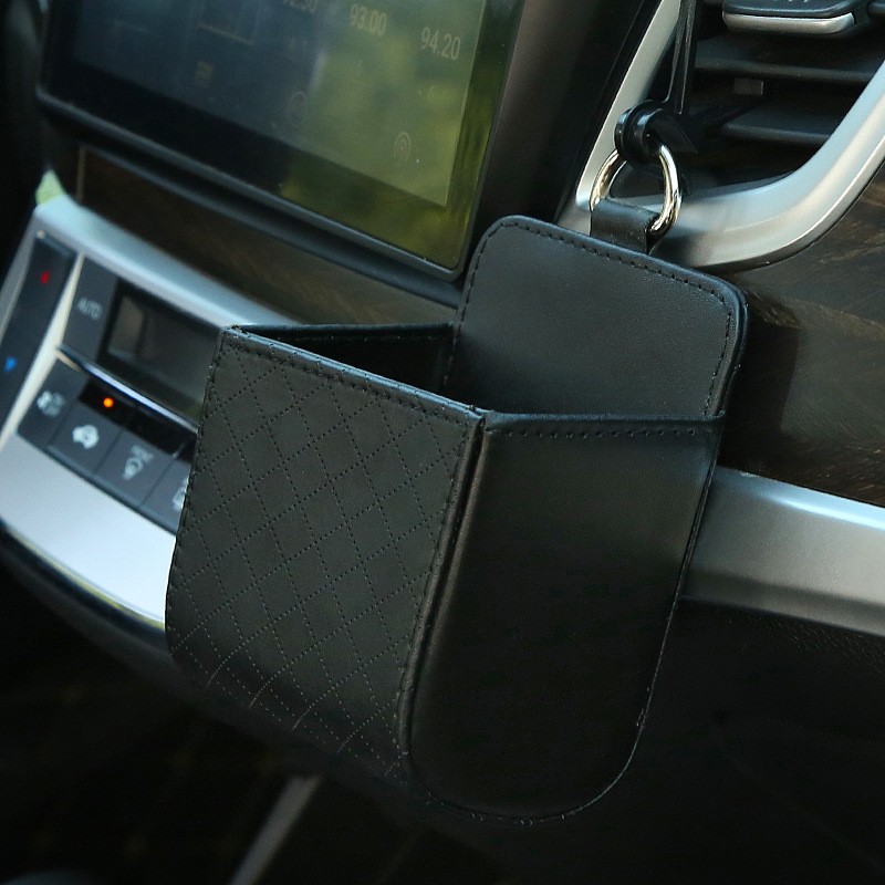 Auto luchtuitlaat opbergtas, auto opbergdoos, auto telefoon ophangtas, auto-interieur opbergdoos, benodigdheden: Black
