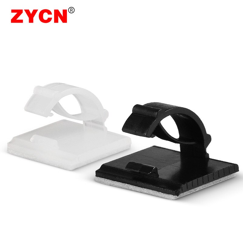 100PCS Self-Adhesive Nylon Cable Clip Organizer Plastic Fixer Wire Management Fastener Network Telephone Line Holder For Car WCC