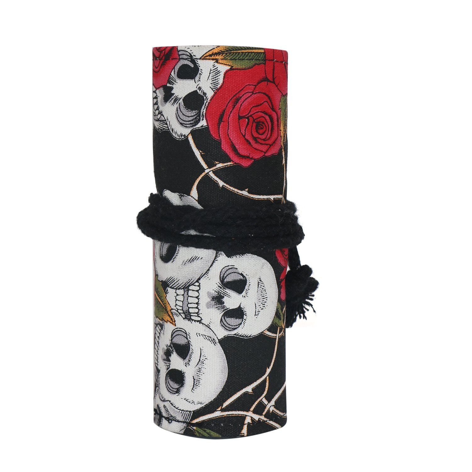 36/48/72 /12 hullers canvas wrap roll up blyantpose pennetui holder opbevaringstaske skriveartikler: 48 huller skullrose b