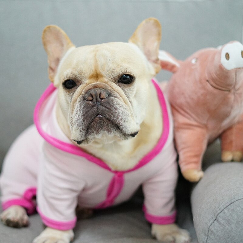 French Bulldog Clothes Autumn Winter Dog Pajamas Jumpsuit Frenchie Dog Clothing Sleepwear Pet Outfit Pyjama Dog Costumes: L