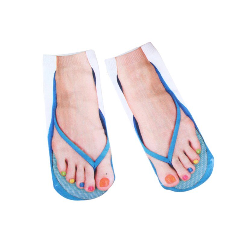 3D mujeres impresas chanclas calcetines lindos pies divertidos calcetines zapatillas Camping al aire libre senderismo calcetines cómodos