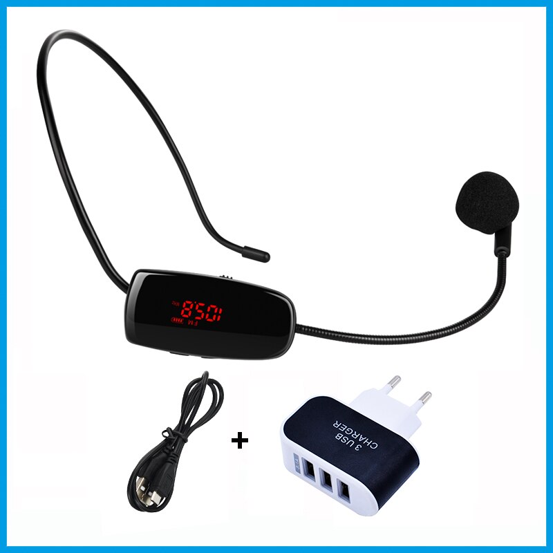 FM Wireless Microphone Power Display Headset Megaphone Radio Microphone Loudspeaker Mic for Teaching Meeting Tour Guide Lecture: Upgrade 2